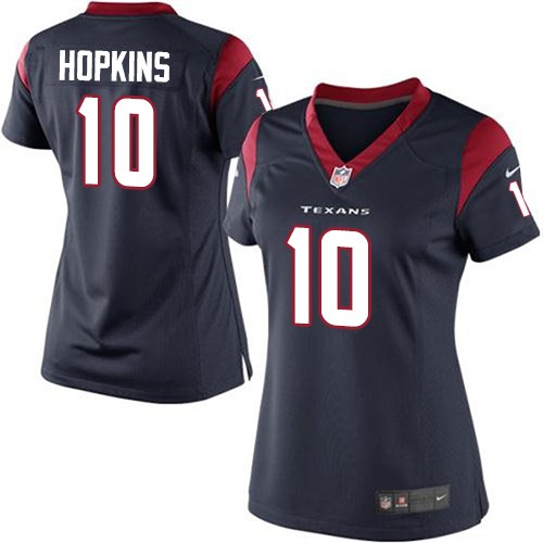 Women's Elite DeAndre Hopkins Nike Jersey Navy Blue Home - #10 NFL Houston Texans